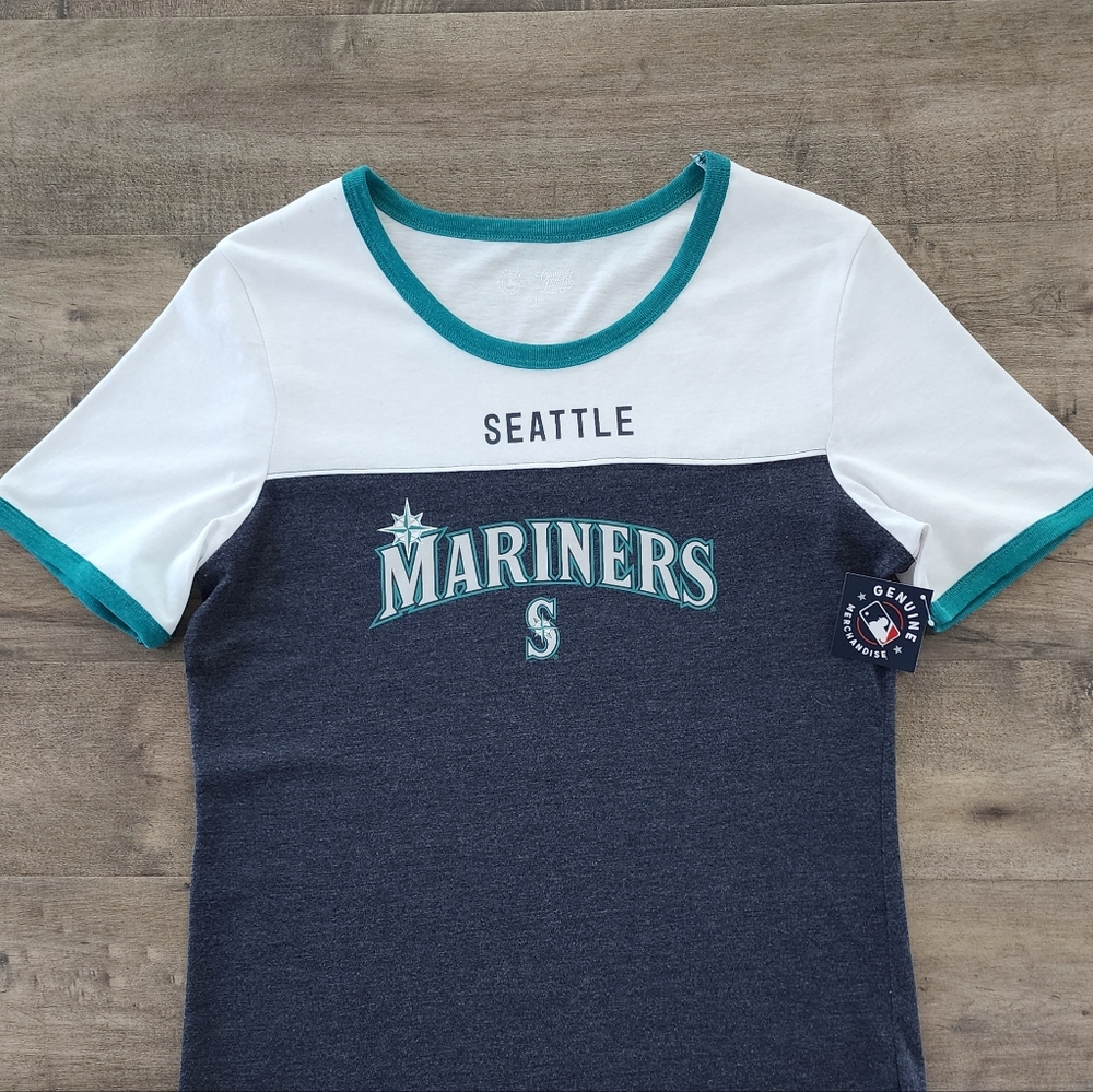 Seattle Mariners Women's Ringer Tee Medium NWT - Picture 3 of 16